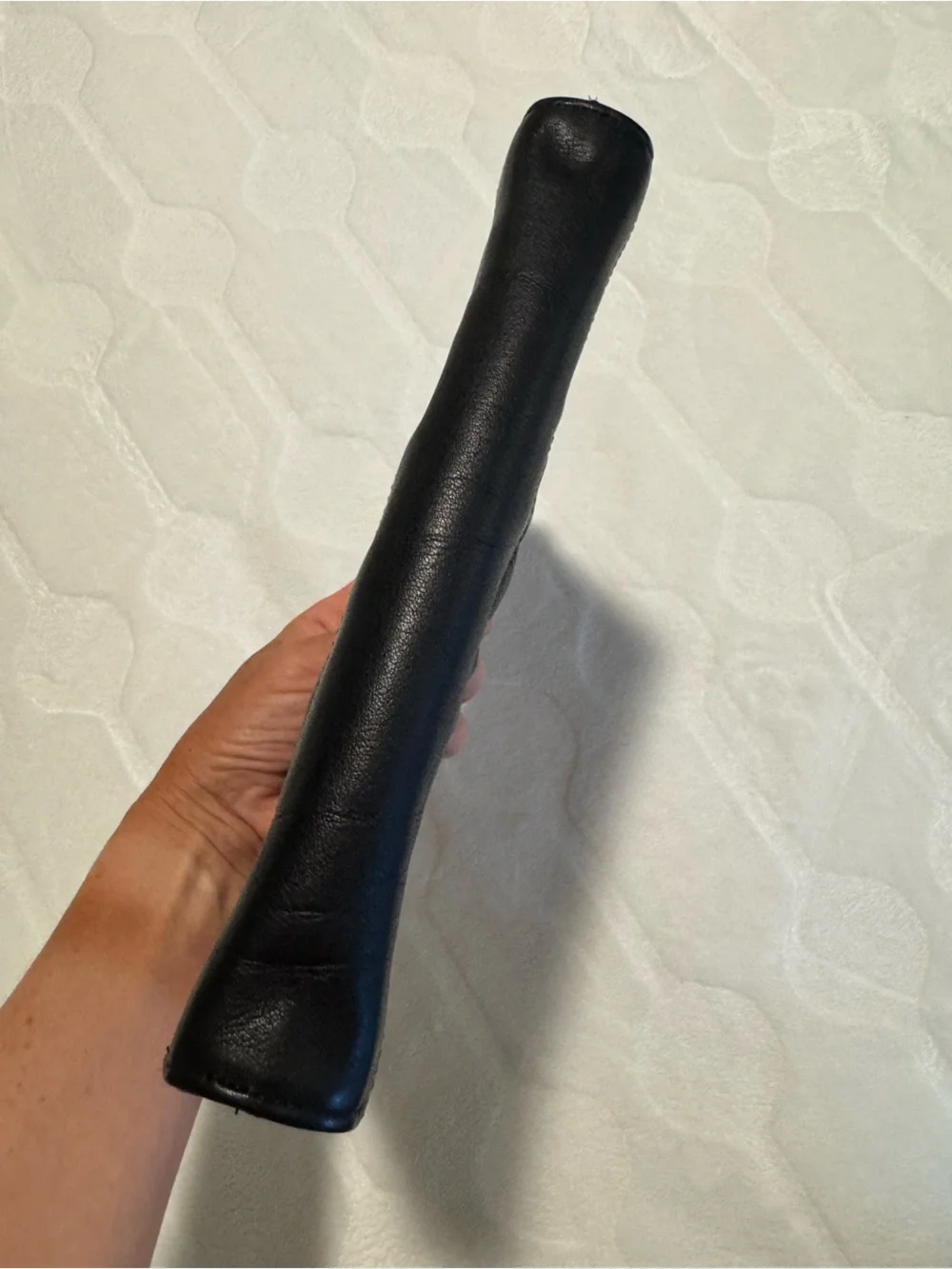 Levenger Black Pebbled Leather Zip Travel Organizer